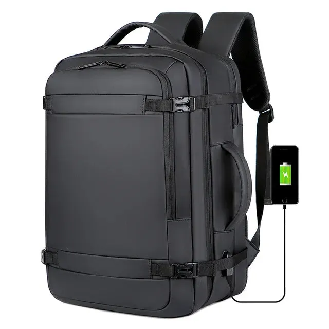2023 40LExpandable USB Travel Backpack, Flight Approved Carry on Bags for Airplanes,Water Resistant Durable 17-inch backpack men