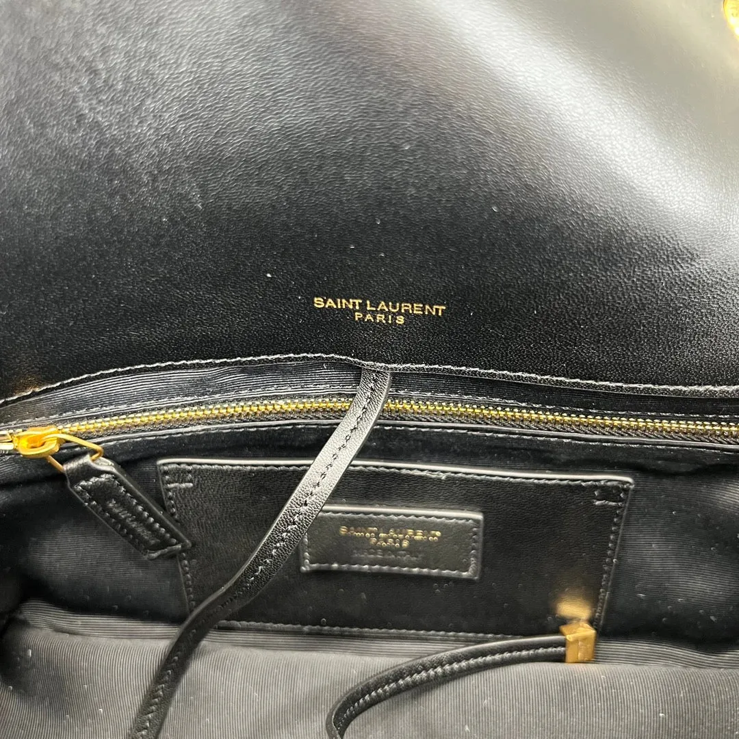 25cm black gold chain leather JAMIE crossbody single shoulder 763475