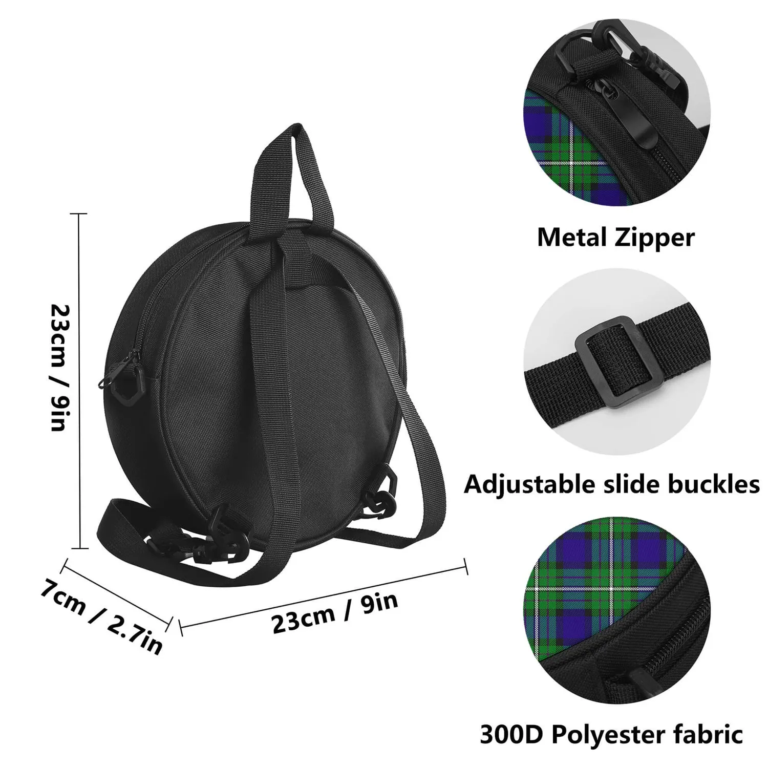 Alexander Tartan Round Satchel Bags
