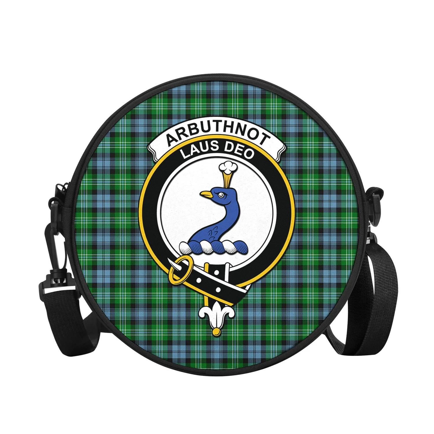 Arbuthnot Ancient Tartan Round Satchel Bags with Family Crest