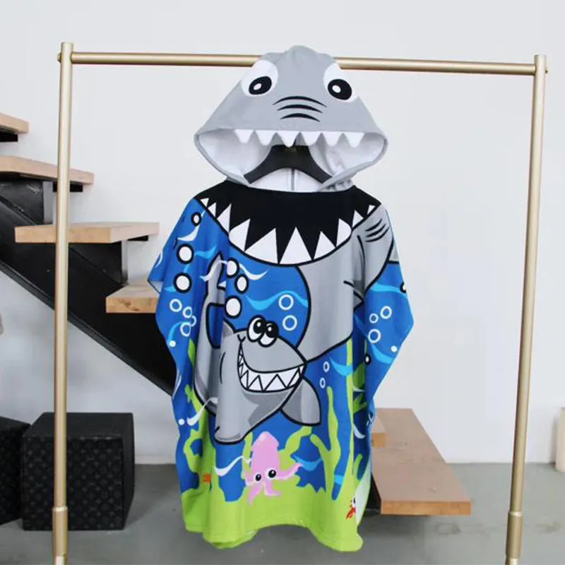 Baby Hooded Bath Towel Cartoon Hooded Baby Bathrobe Beach Children's Cloak Large Absorbent Children's Bath Towel Cloak