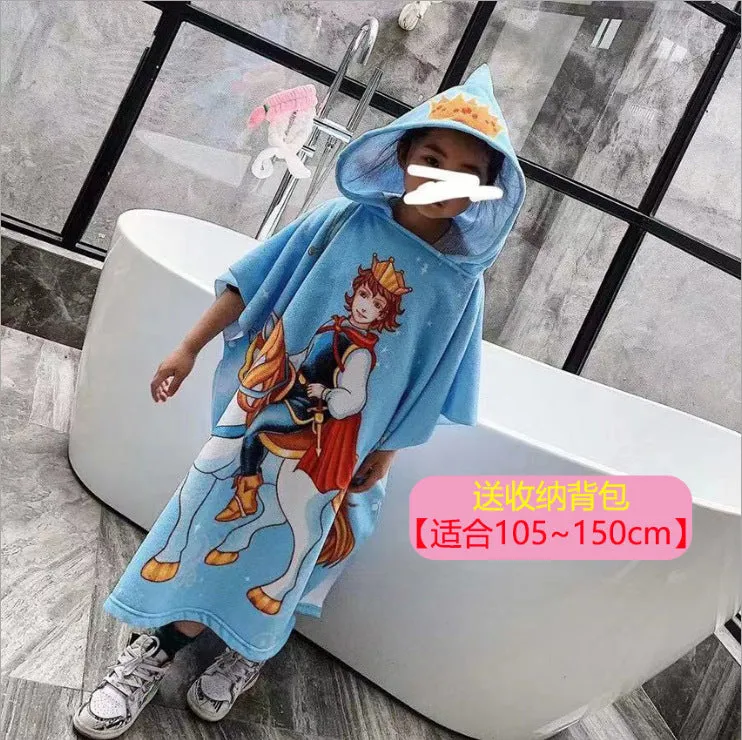Baby Hooded Bath Towel Cartoon Hooded Baby Bathrobe Beach Children's Cloak Large Absorbent Children's Bath Towel Cloak