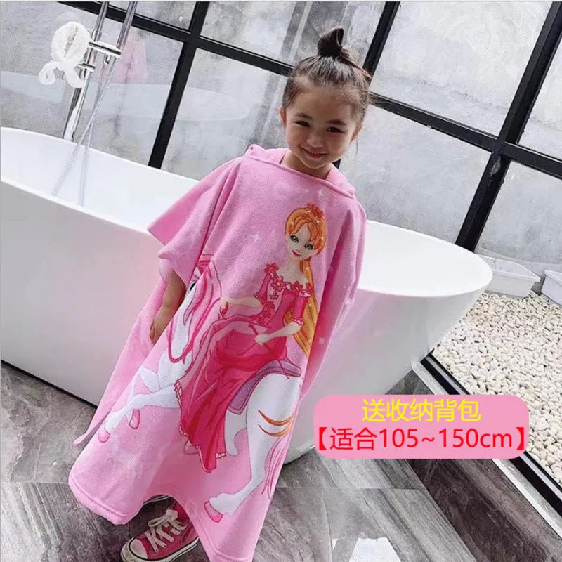 Baby Hooded Bath Towel Cartoon Hooded Baby Bathrobe Beach Children's Cloak Large Absorbent Children's Bath Towel Cloak