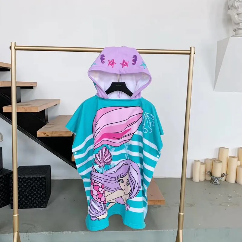 Baby Hooded Bath Towel Cartoon Hooded Baby Bathrobe Beach Children's Cloak Large Absorbent Children's Bath Towel Cloak