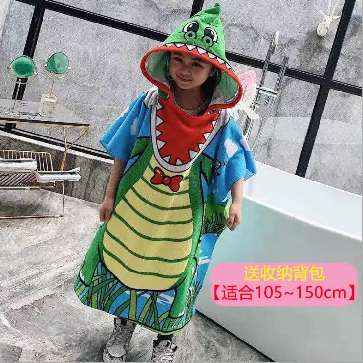Baby Hooded Bath Towel Cartoon Hooded Baby Bathrobe Beach Children's Cloak Large Absorbent Children's Bath Towel Cloak