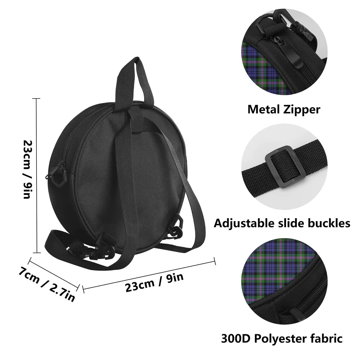 Baird Modern Tartan Round Satchel Bags