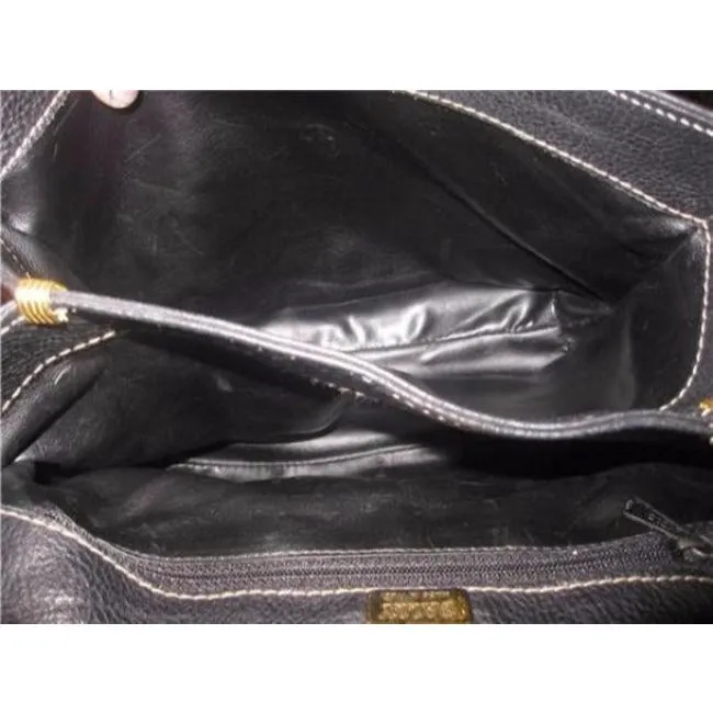 Bally Vintage Pursesdesigner Purses Black And Brown Leather Satchel