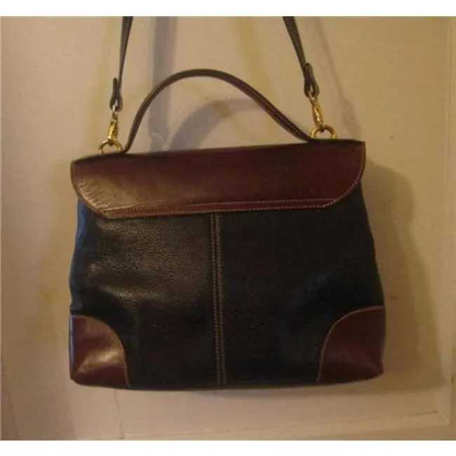 Bally Vintage Pursesdesigner Purses Black And Brown Leather Satchel
