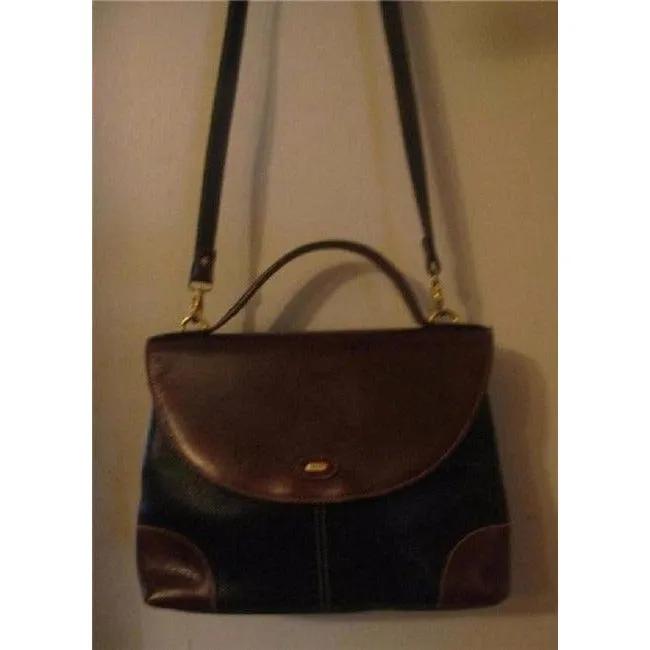 Bally Vintage Pursesdesigner Purses Black And Brown Leather Satchel
