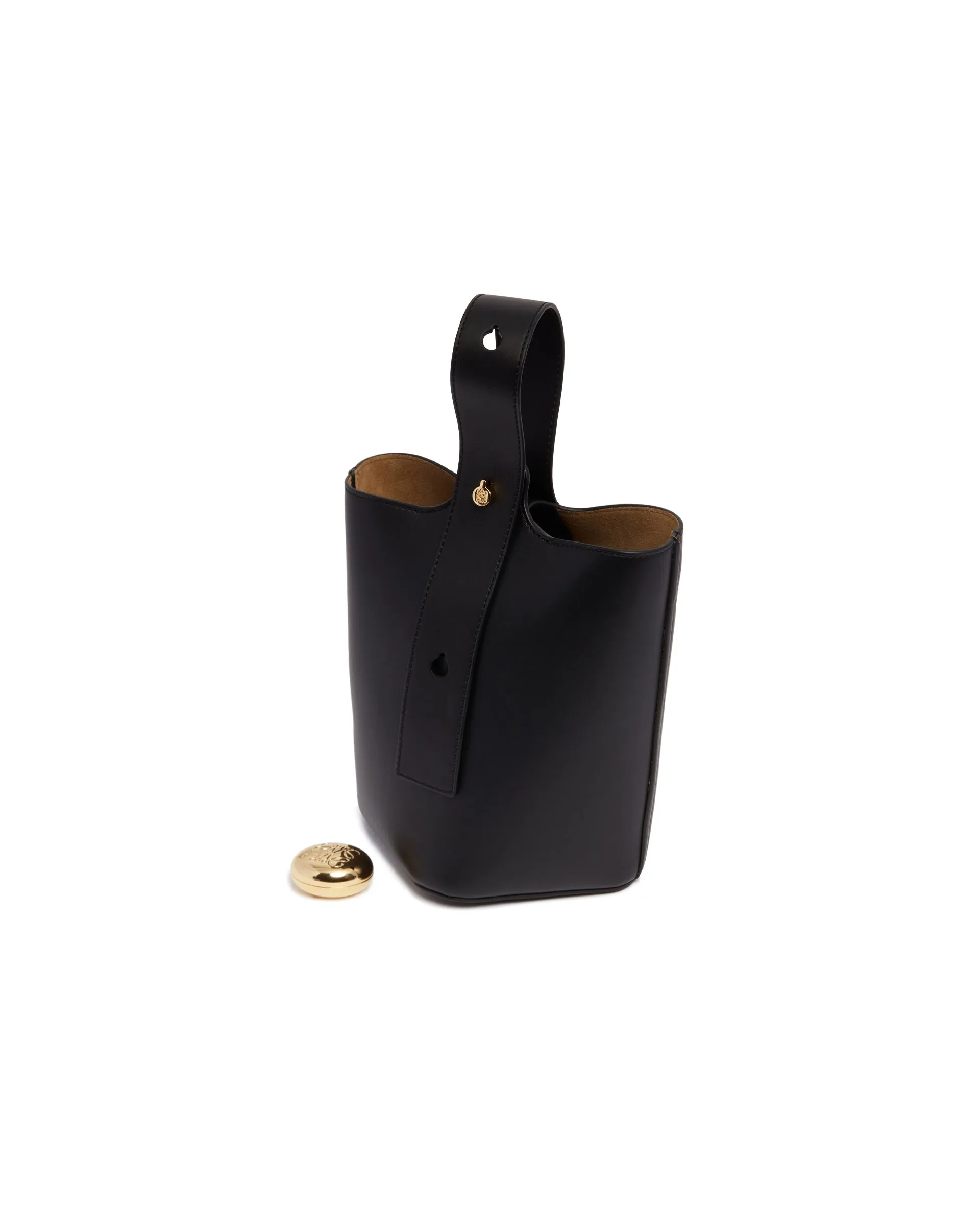 Black Mini Pebble Bucket Bag