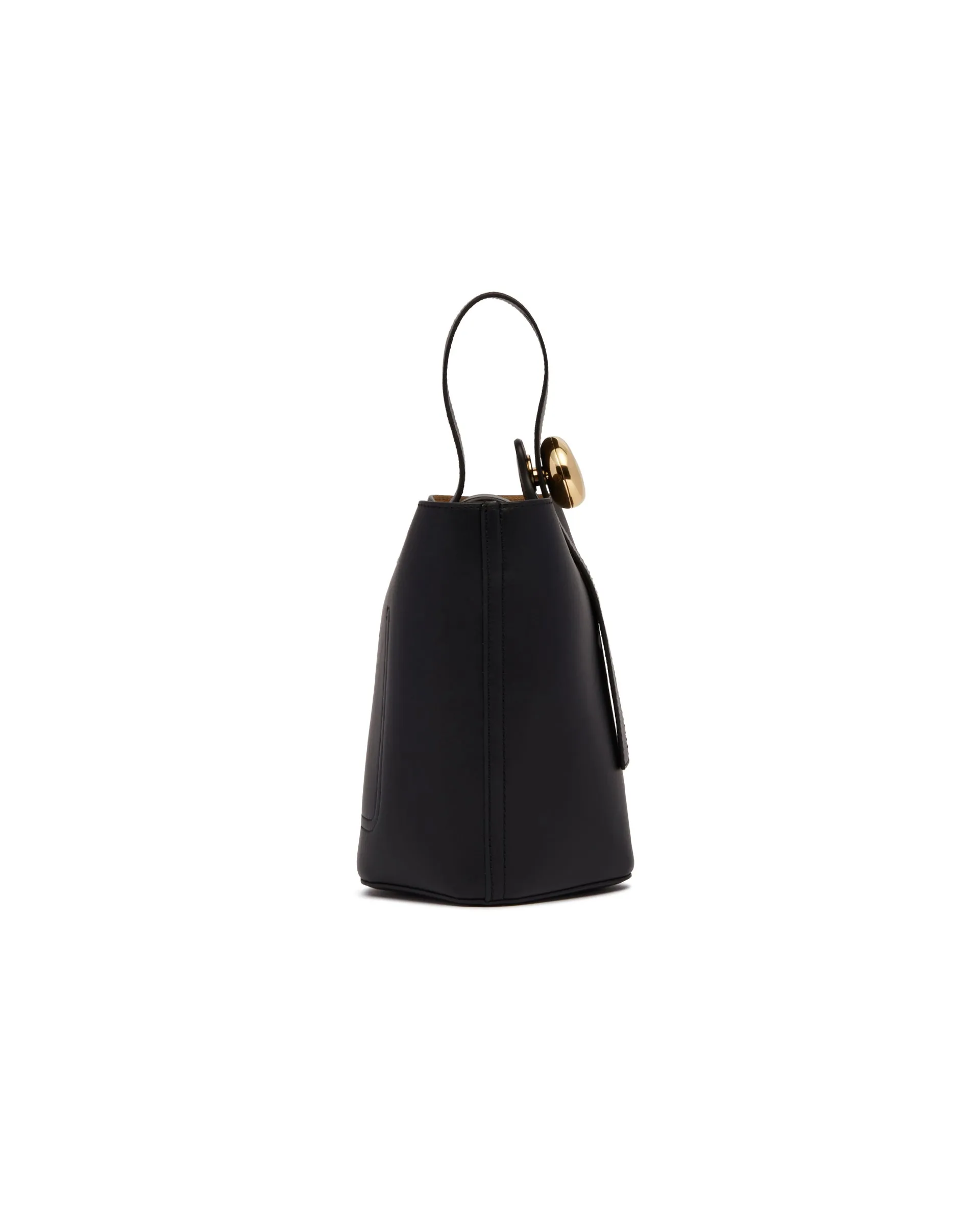 Black Mini Pebble Bucket Bag