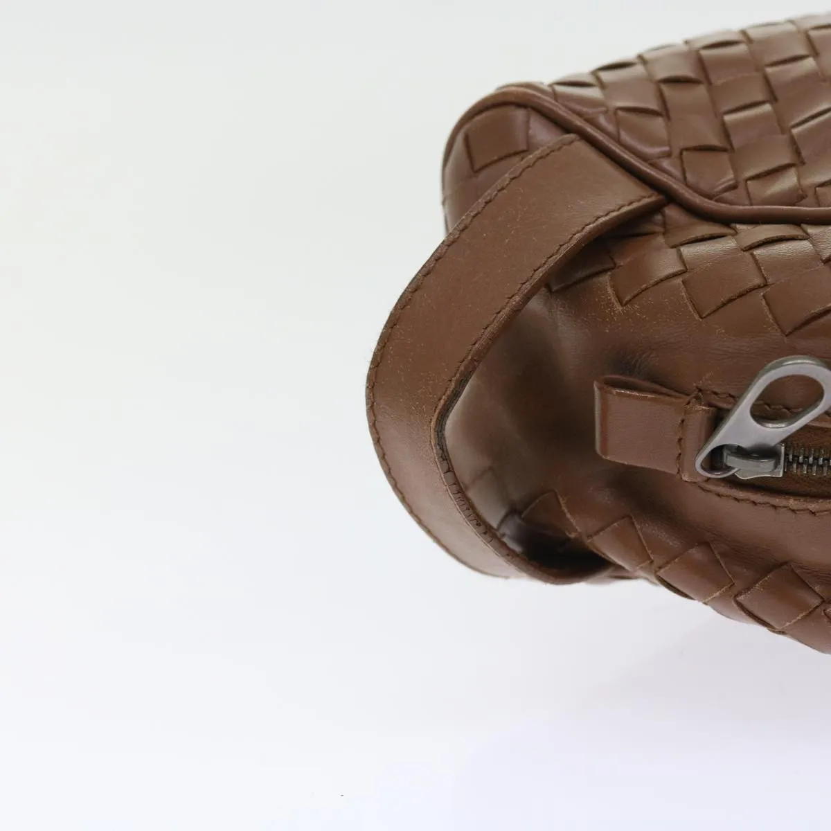 BOTTEGAVENETA INTRECCIATO Clutch Bag Leather Brown Auth 57828