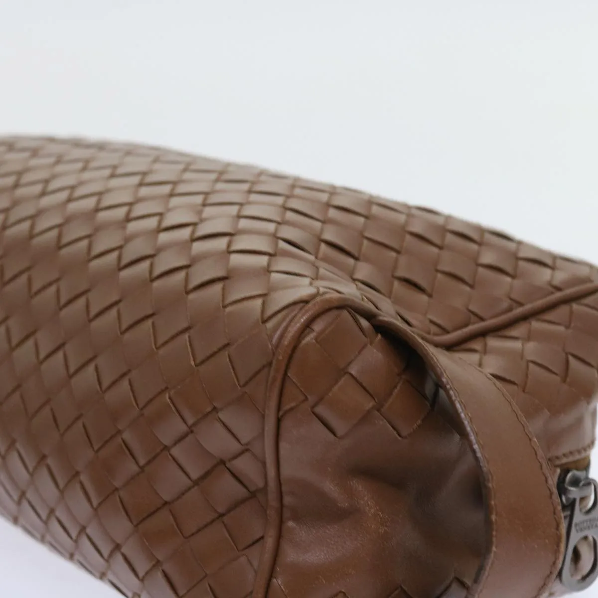BOTTEGAVENETA INTRECCIATO Clutch Bag Leather Brown Auth 57828