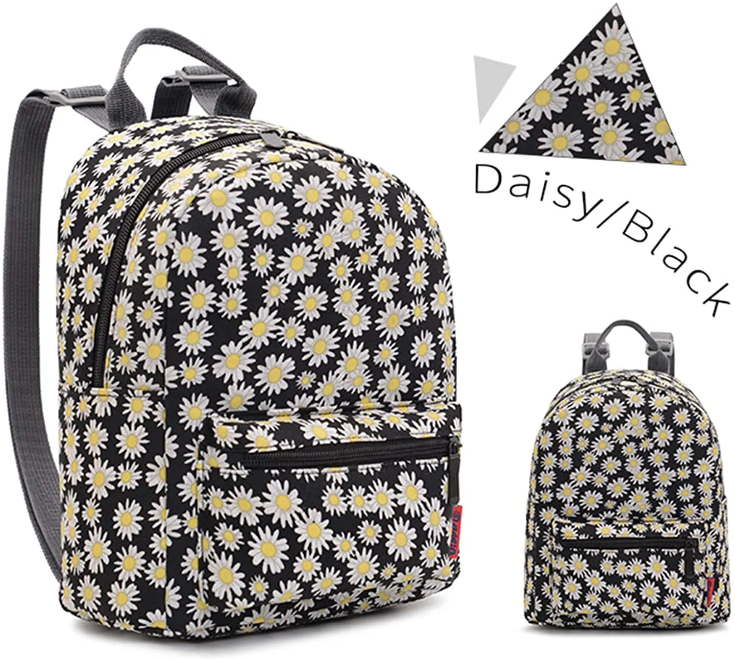 Bravo! Fashion Design All Purpose 9" Floral Backpack (Daisy Black)