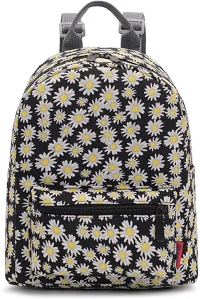 Bravo! Fashion Design All Purpose 9" Floral Backpack (Daisy Black)