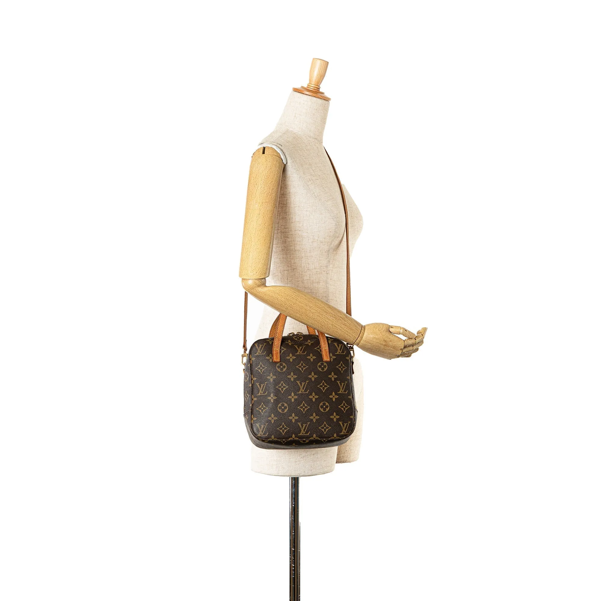 Brown Louis Vuitton Monogram Spontini Satchel