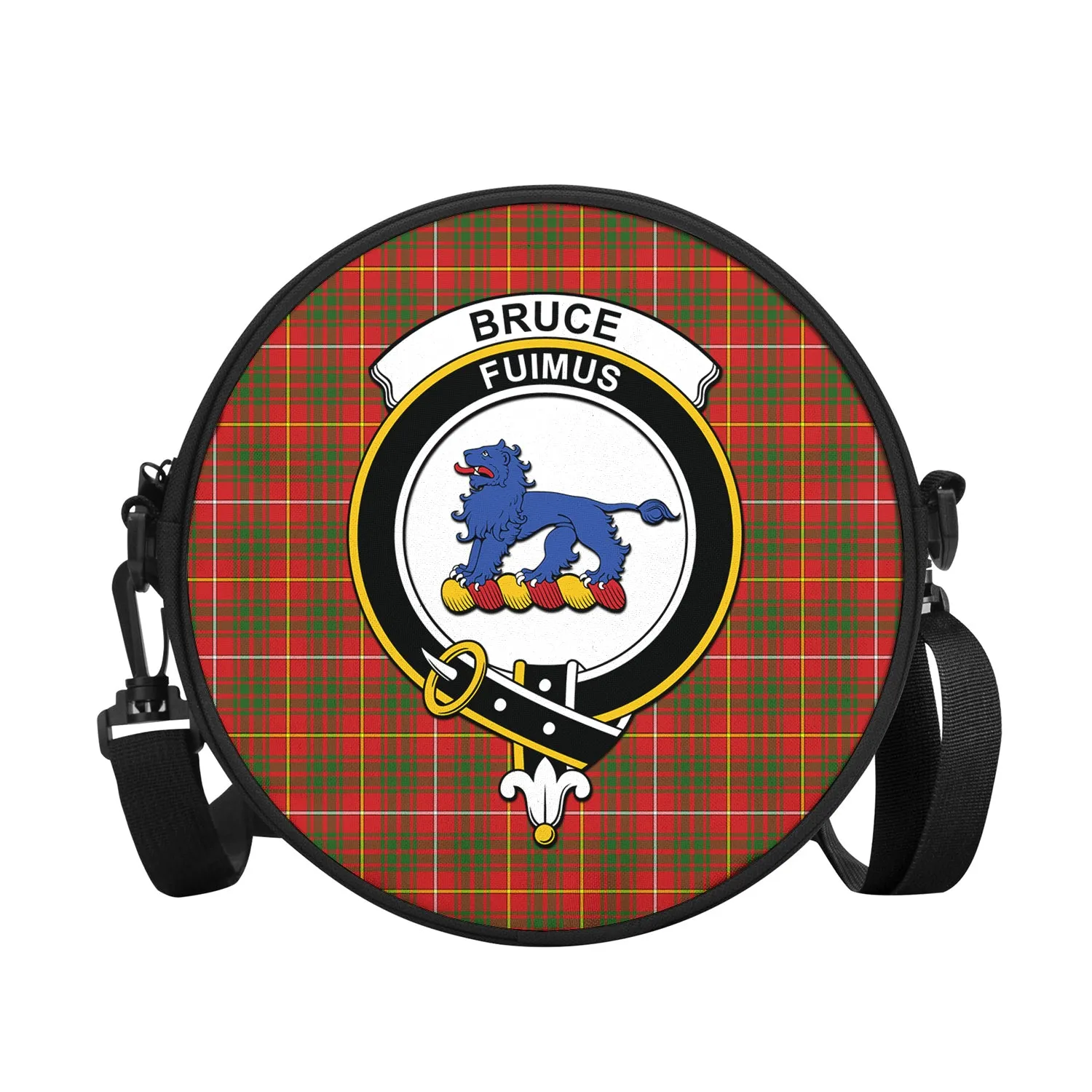 Bruce Modern Tartan Round Satchel Bags with Family Crest