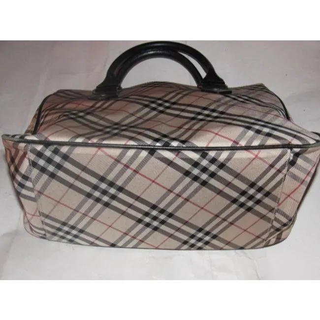 Burberry Vintage Pursesdesigner Purses Black Leathernova Check Plaid Fabric Leathernova Satchel