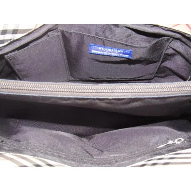 Burberry Vintage Pursesdesigner Purses Black Leathernova Check Plaid Fabric Leathernova Satchel