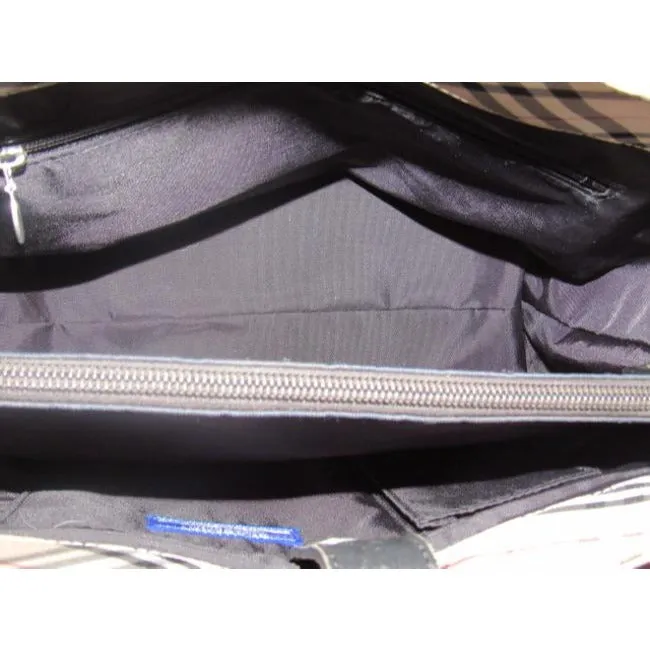 Burberry Vintage Pursesdesigner Purses Black Leathernova Check Plaid Fabric Leathernova Satchel