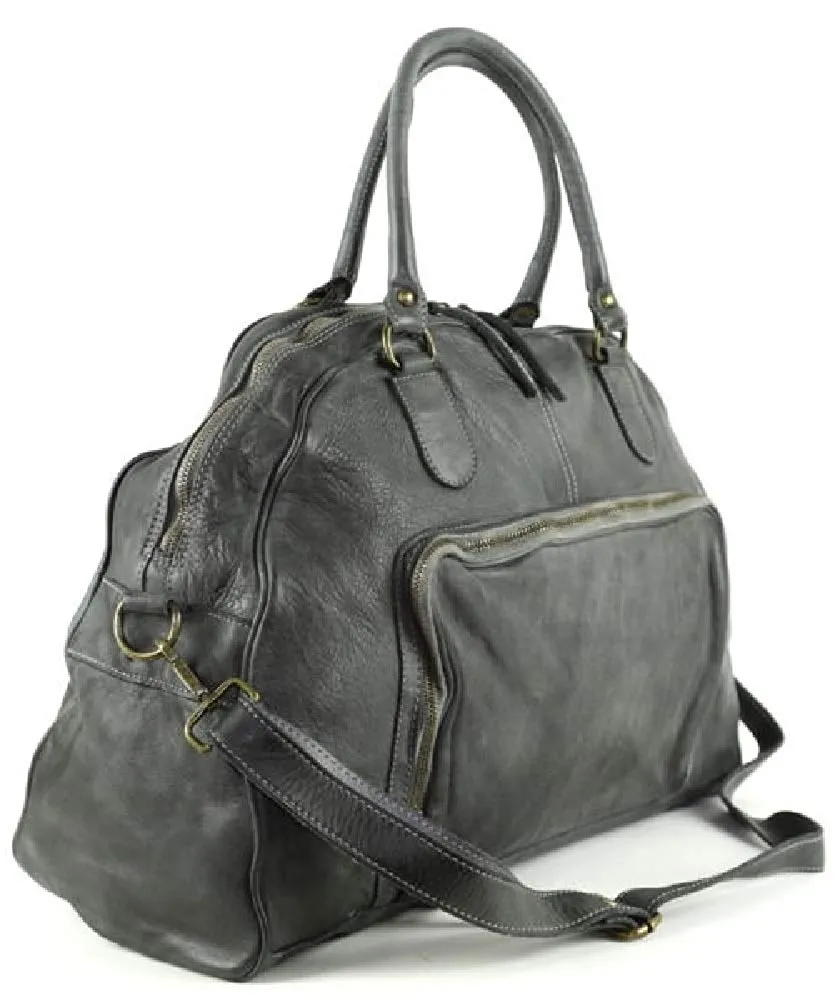 BZNA Bag Camilla Braun Italy Designer Weekender Damen Handtasche Schultertasche Tasche Leder Shopper Neu