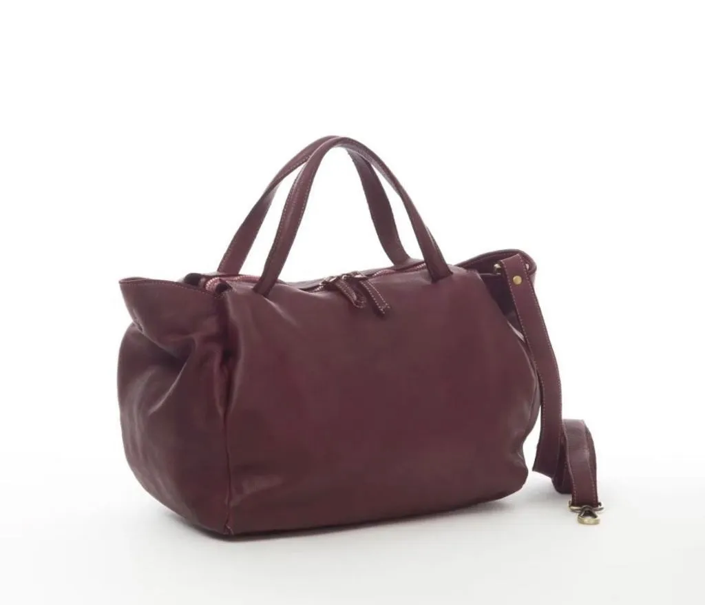 BZNA Bag Diana Bordeaux Italy Designer Damen Handtasche Schultertasche Tasche Leder