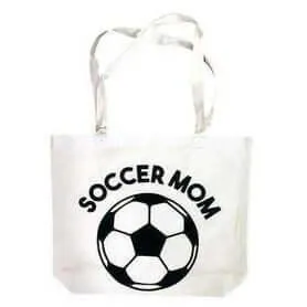 Canvas Soccer Mom Tote Bag
