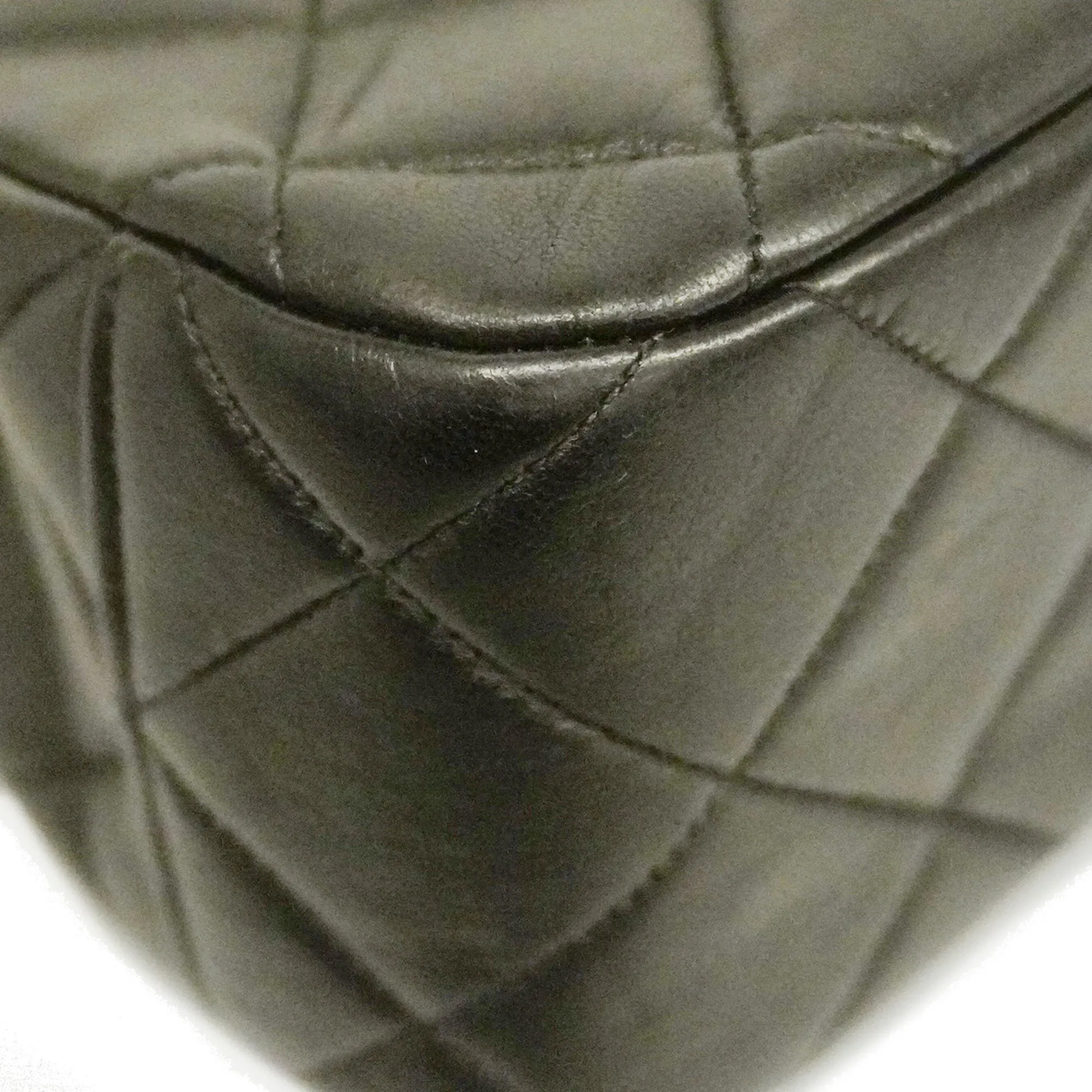 CHANEL  Matelasse Lambskin Women's Leather Handbag Black