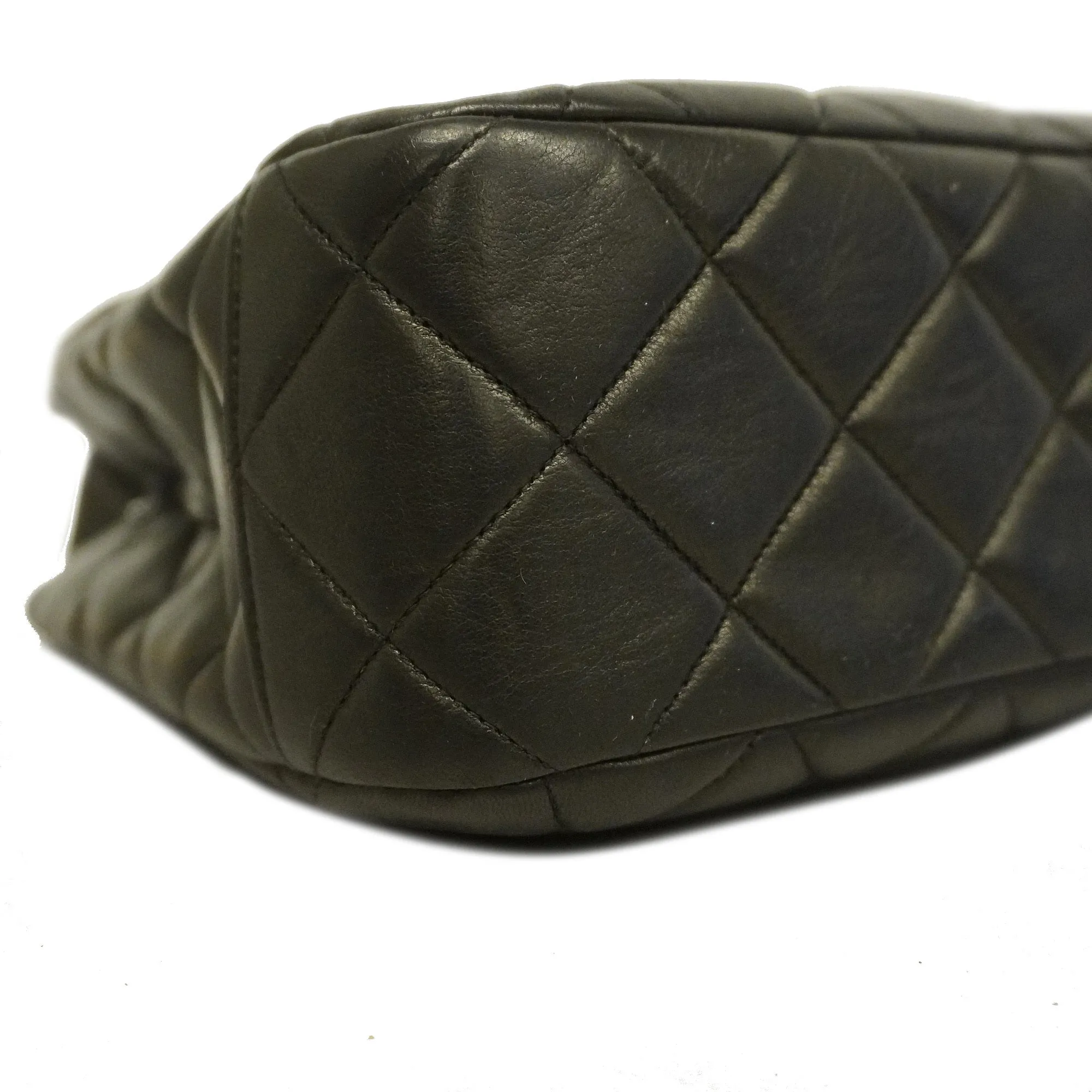 CHANEL  Matelasse Lambskin Women's Leather Handbag Black