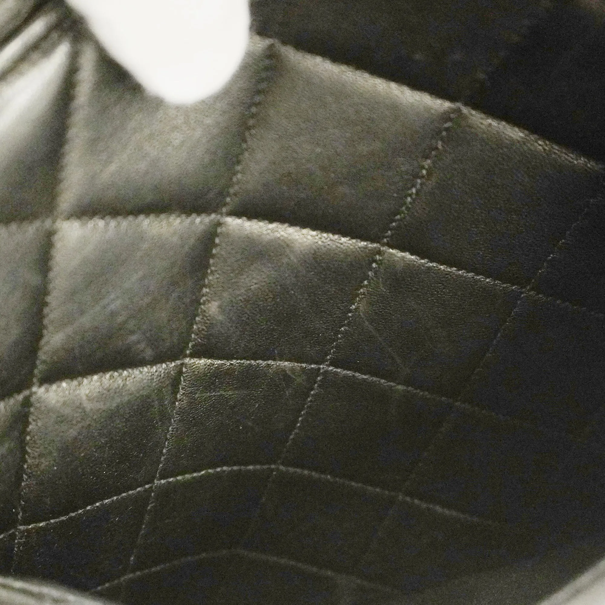CHANEL  Matelasse Lambskin Women's Leather Handbag Black