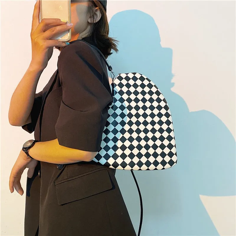 Christmas Gift Brand Plaid Shoulder Bag for Women Designer Love Handbag and Purse High Quality Women Armpit Bag Heart Shaped Crossbody Bag