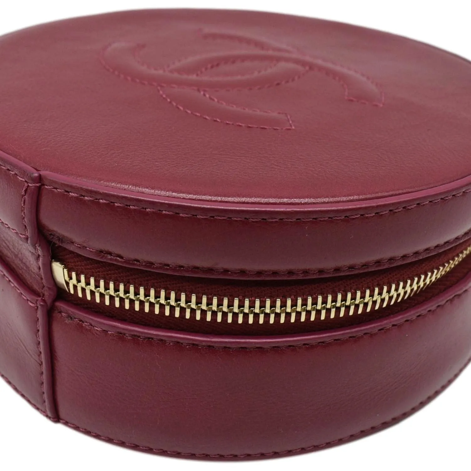 CL Round As Earth Leather Crossbody Bag Fuchsia