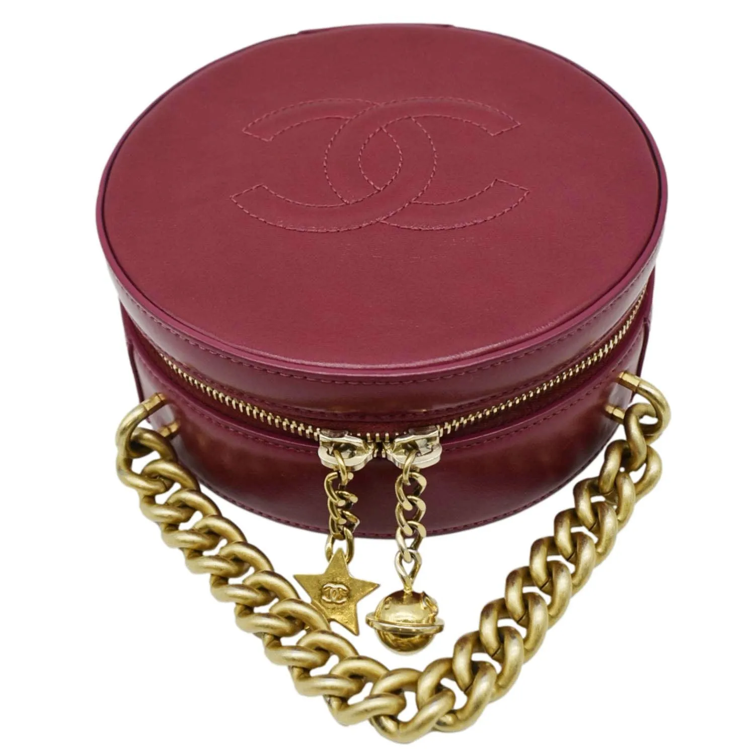 CL Round As Earth Leather Crossbody Bag Fuchsia
