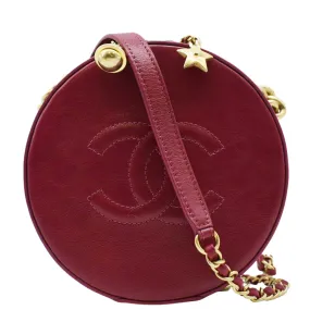 CL Round As Earth Leather Crossbody Bag Fuchsia