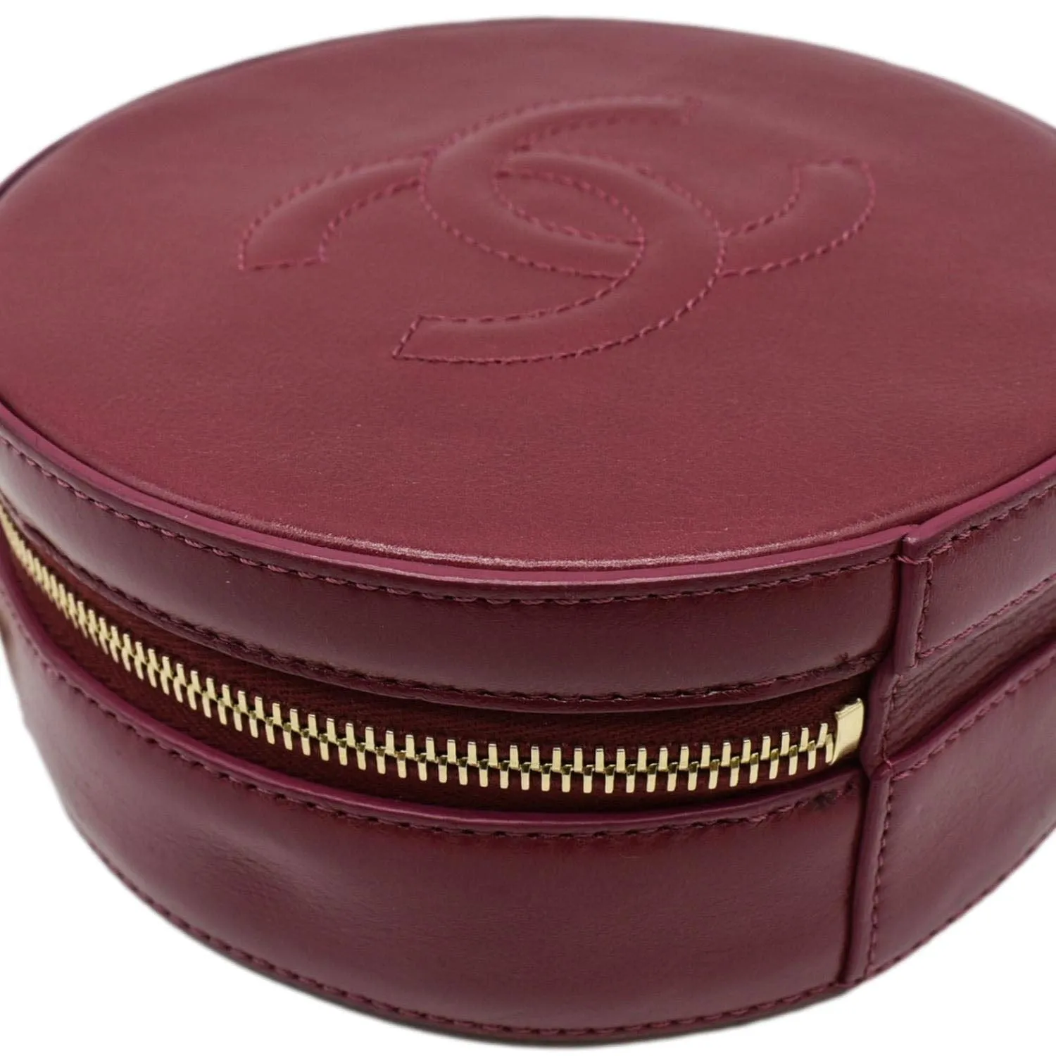 CL Round As Earth Leather Crossbody Bag Fuchsia
