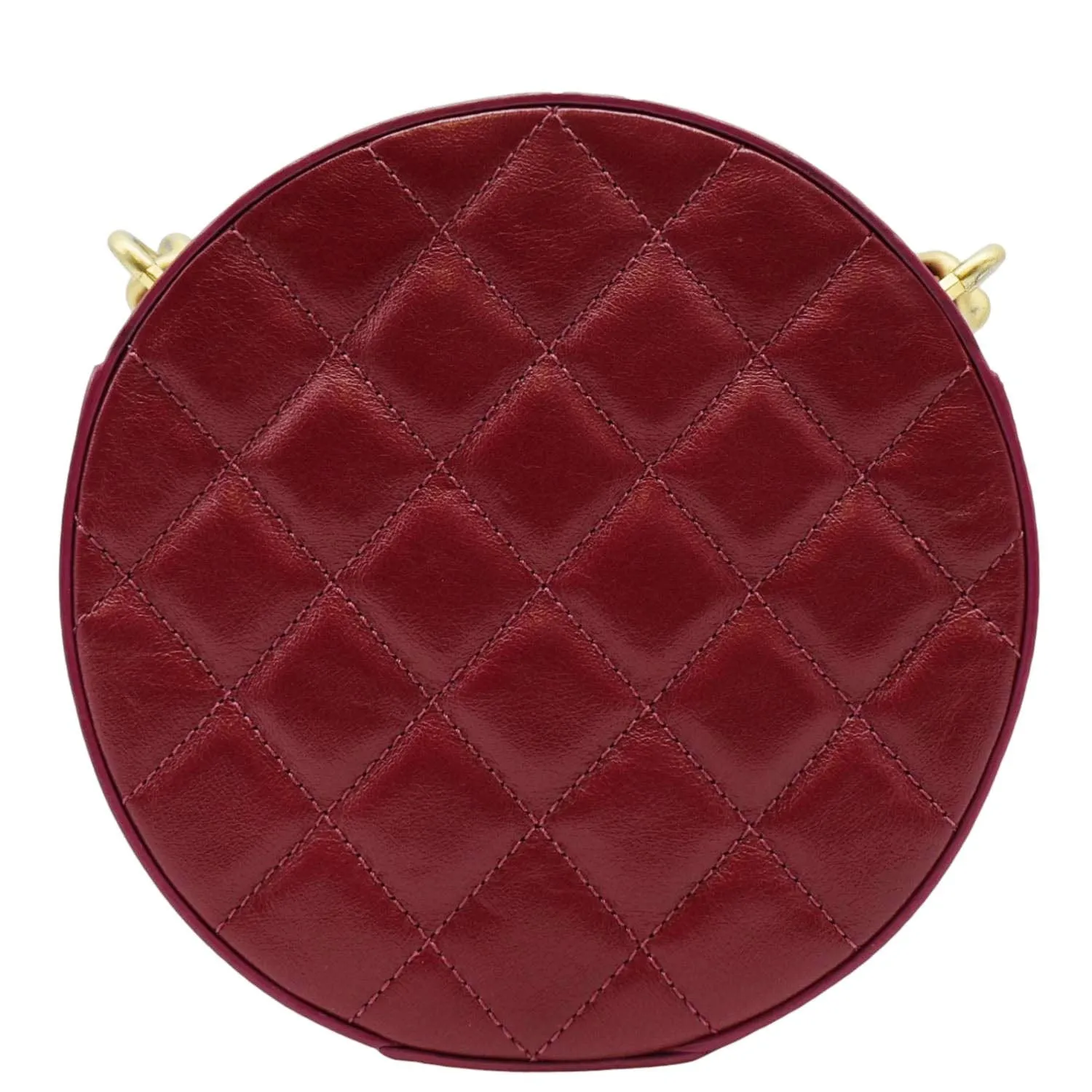 CL Round As Earth Leather Crossbody Bag Fuchsia