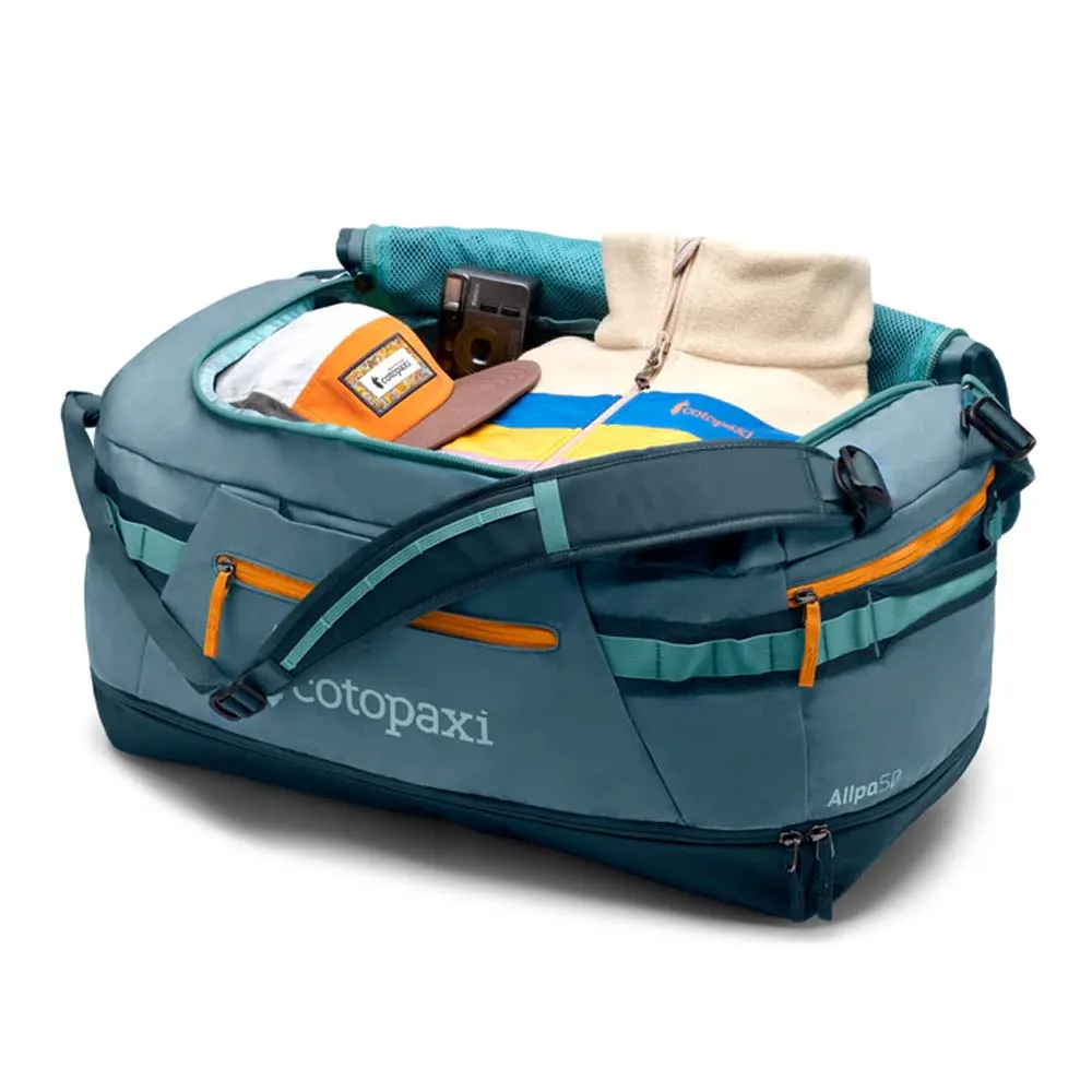 Cotopaxi Allpa 50L Duffel Bag Blue Spruce/Abyss | Buy Cotopaxi Allpa 50L Duffel Bag Blue Spruce/Abyss here | Outnorth