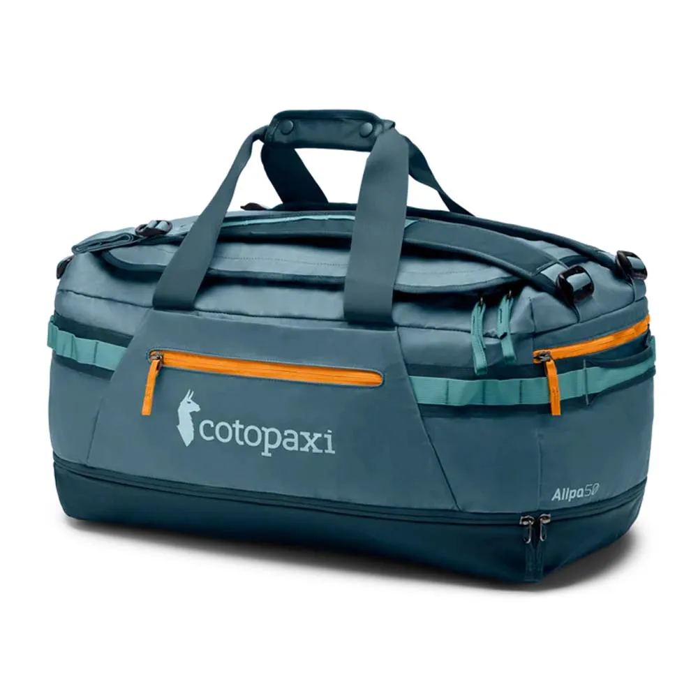 Cotopaxi Allpa 50L Duffel Bag Blue Spruce/Abyss | Buy Cotopaxi Allpa 50L Duffel Bag Blue Spruce/Abyss here | Outnorth