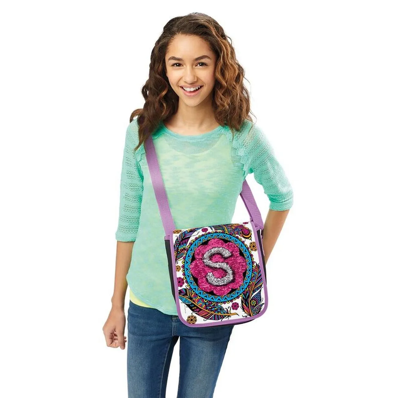 Cra-Z-Art Shimmer 'N Sparkle Colour Your Own Magic Sequin Messenger Bag Assorted Styles