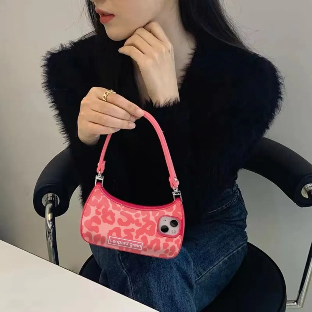 Cute Leopard Plaid Handbag Purse Shaped Handle Strap Protective Shockproof iPhone Case for iPhone 11 12 13 14 X XR XS Pro Max