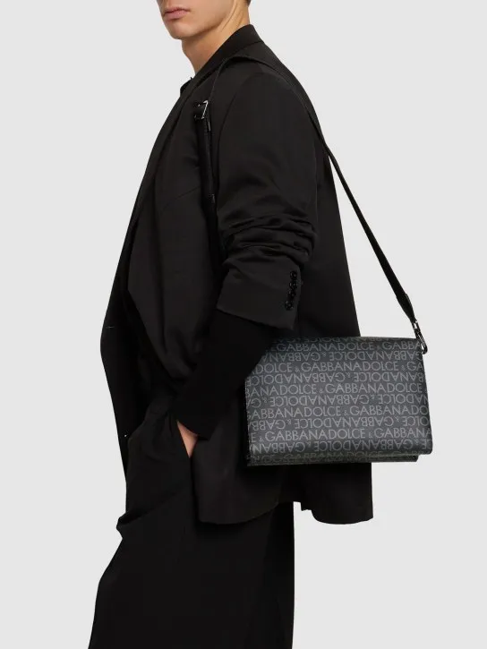 Dolce&amp;Gabbana   Logo jacquard messenger bag 