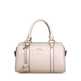 Elegant Stone Pattern and Metallic Pendant Design Women's Tote Bag - Off-white