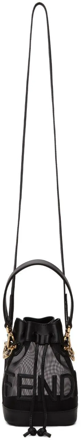 Fendi Black Mesh Mini Mon Tresor Bucket Bag