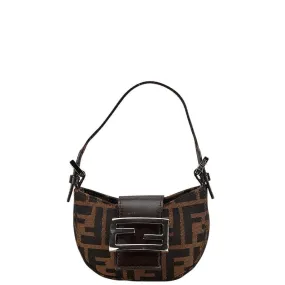 Fendi Mini Croissant Handbag Canvas Leather