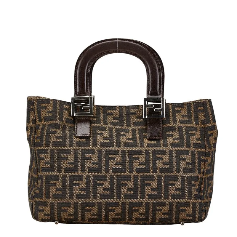 Fendi Zucca Canvas Leather Handbag 26329