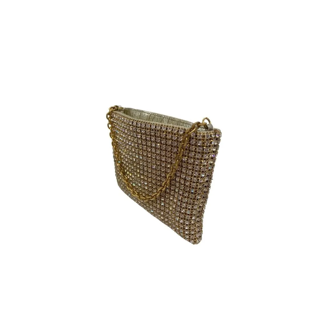 FRANCHI Crystal Mini-Clutch - Gold with Crystals