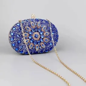 Get Noticed with Our Stunning Clutch Blue Crystal Bag