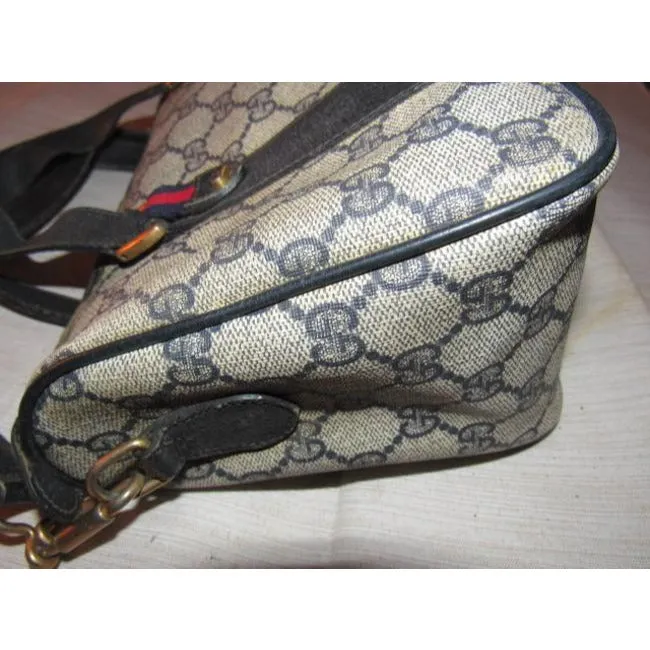 Gucci Speedy W Two Way Red Blue Accent Blue Guccissima Print Leather And Coated Canvas Satchel