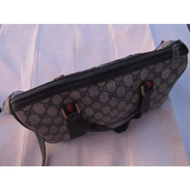 Gucci Speedy W Two Way Red Blue Accent Blue Guccissima Print Leather And Coated Canvas Satchel