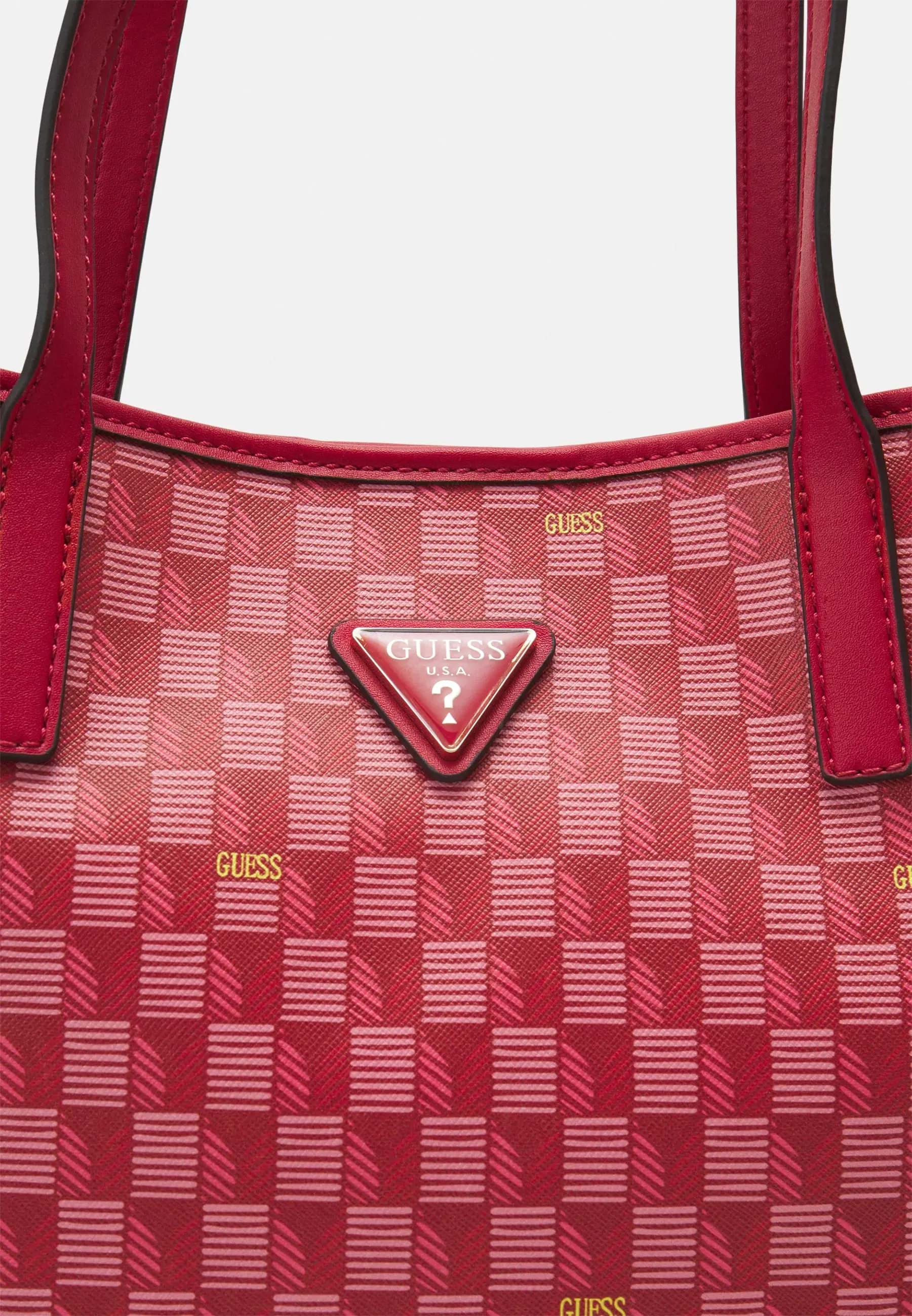 Guess Vikky Geometric Print Bag Set, 2 Pieces, Raspberry